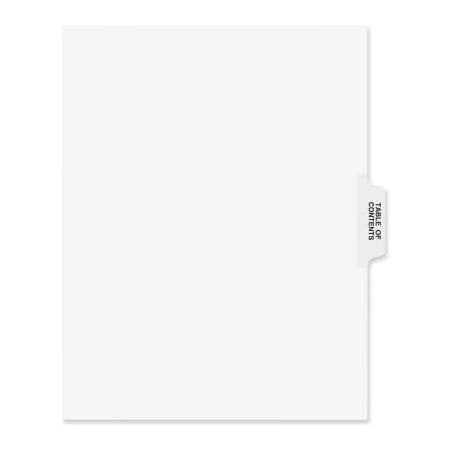 Avery Dennison Avery Collated Side Tab T.O.C. Divider, T.O.C., 8.5"x11", 25 Tabs, White/White 11910